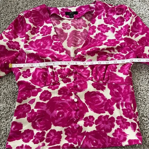 {J.Crew} Floral Satin Blouse - Picture 9 of 10